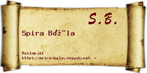 Spira Béla névjegykártya